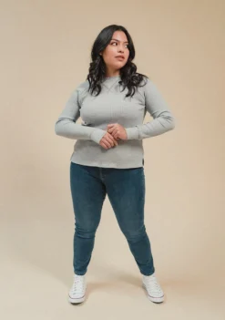 Poplinen Gloria Waffle Thermal Top - Heather Gray