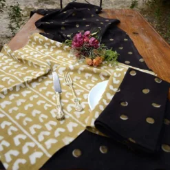 Ichcha Golden Bird Napkin Set Kitchen + Dining