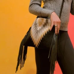MZ Fair Trade Golden Diamond Wool Fringe Bag Accessories 11 MZ Fair Trade Golden Diamond Wool Fringe Bag Accessories
