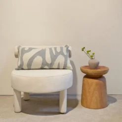 Kiliim Gray Scribbles Wool Throw Pillow Cover New Arrivals