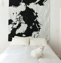 Haptic Lab Arctic Map Throw Quilt Home Goods