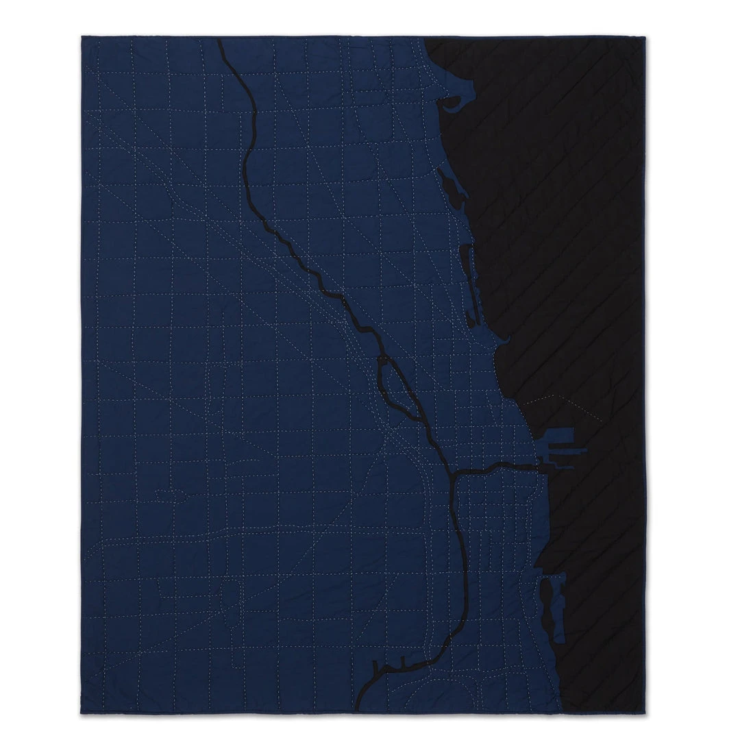 Haptic Lab Home Goods Chicago Map Throw Quilt 8 Haptic Lab Home Goods Chicago Map Throw Quilt