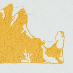 Haptic Lab Martha's Vineyard Map Throw Quilt Home Goods