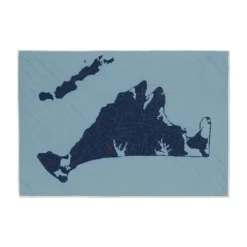 Haptic Lab Martha's Vineyard Map Throw Quilt Home Goods