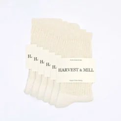 Harvest & Mill Men's 6 Pack Crew Socks