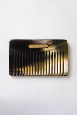 Hathorway Chai Horn Pocket Hair And Beard Comb - Dark Horn