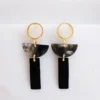 Hathorway Con Dao II Horn Post Dangle Earrings - Dark Jewelry