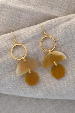 Hathorway Jewelry Mỹ Sơn Moon Horn Dangle Earrings