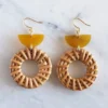 Hathorway Ninh Binh Horn & Rattan Crescent & Donut Earrings BIPOC Owned 1 Hathorway Ninh Binh Horn & Rattan Crescent & Donut Earrings BIPOC Owned