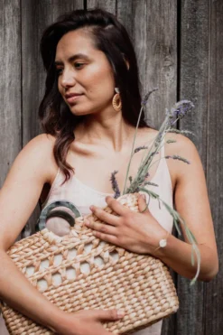 Hathorway Phu Quoc Horn Handle Water Hyacinth Tote Bag Accessories