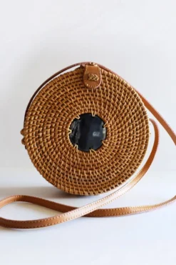 Hathorway BIPOC Owned Tan Tien Buffalo Horn Centerpiece Circle Wicker Rattan Bag 13 Hathorway BIPOC Owned Tan Tien Buffalo Horn Centerpiece Circle Wicker Rattan Bag