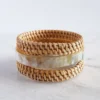 Hathorway Thuy Binh Buffalo Horn & Handwoven Rattan Bangle Bracelets