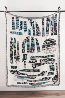 K-apostrophe Hieroglyph Upcycled Throw Blanket