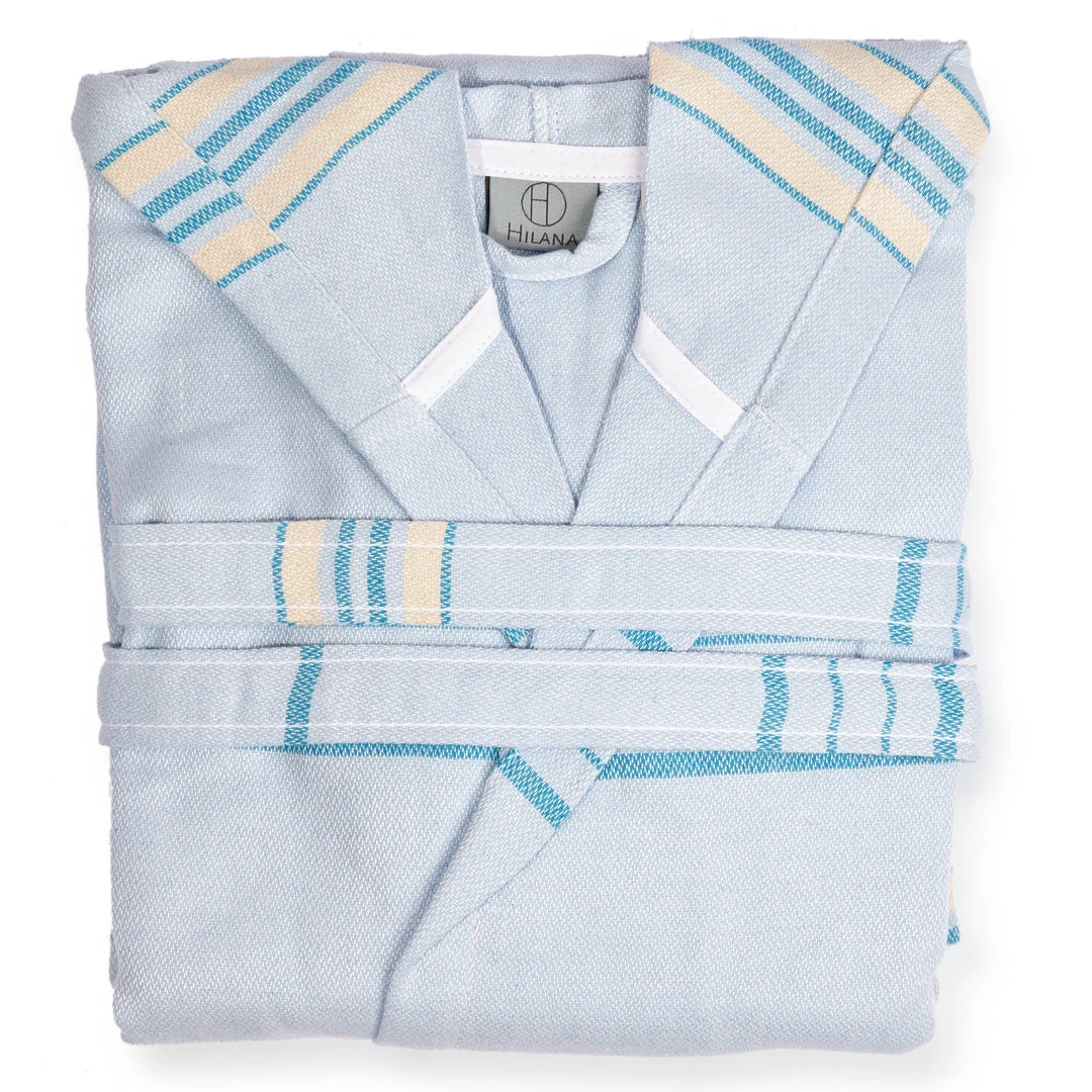 Hilana: Upcycled Cotton Home Goods Antalya Unisex Turkish Bathrobe - Beige 9 Hilana: Upcycled Cotton Home Goods Antalya Unisex Turkish Bathrobe - Beige