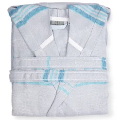 Hilana: Upcycled Cotton Antalya Unisex Turkish Bathrobe - Turquoise Best Sellers