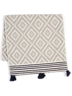 Hilana: Upcycled Cotton Home Goods Merida Upcycled Turkish Towel / Blanket - Gray
