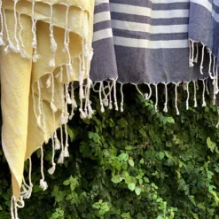 Hilana: Upcycled Cotton Yalova Upcycled Marbled Turkish Towel / Blanket - Yellow Best Sellers