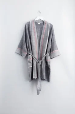 Home & Loft Tribeca Short Turkish Robe - Charcoal Best Sellers