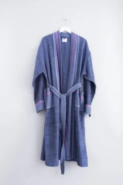 Home & Loft Tribeca Unisex Long Turkish Robe - Indigo
