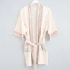 Home & Loft Tribeca Short Turkish Robe - Ivory + Cherry Best Sellers