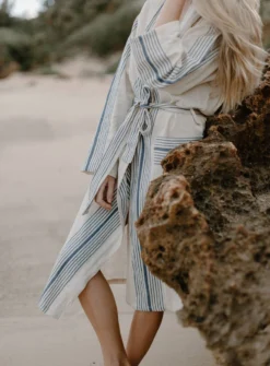 Home & Loft Hudson Unisex Long Turkish Robe - Royal Blue