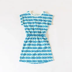 Honey Cake Tiger Kids' Hello Fun Wave Short Sleeve Dress