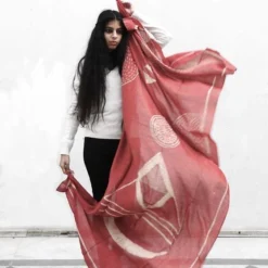 Ichcha Chakra Red Scarf Handcrafted