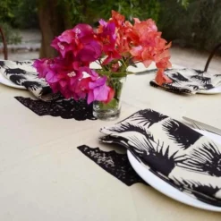 Ichcha Fern Napkin Set - Black Kitchen + Dining 7 Ichcha Fern Napkin Set - Black Kitchen + Dining