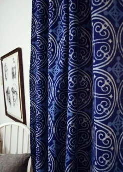 Ichcha Greece Indigo Curtain Panel