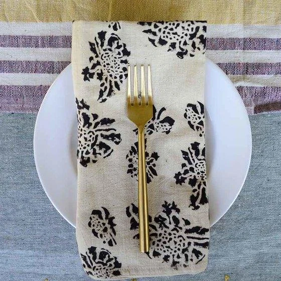 Ichcha Marigold Floral Napkin Set Handcrafted 4 Ichcha Marigold Floral Napkin Set Handcrafted