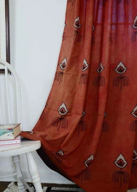 Ichcha Nazar Coral Rust Curtain Panel 7 Ichcha Nazar Coral Rust Curtain Panel