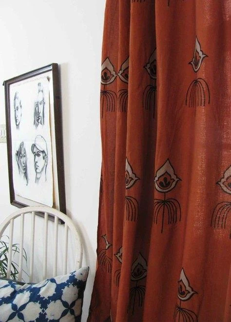 Ichcha Nazar Coral Rust Curtain Panel 5 Ichcha Nazar Coral Rust Curtain Panel