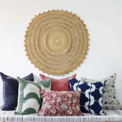 Ichcha Red Moon Throw Pillow Cover