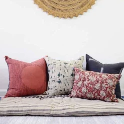 Ichcha Red Moon Throw Pillow Cover