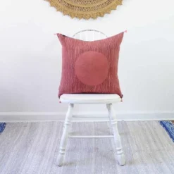 Ichcha Red Moon Throw Pillow Cover