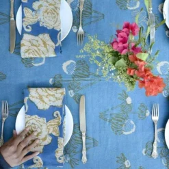 Ichcha Kitchen + Dining Gold Rose Napkin Set 11 Ichcha Kitchen + Dining Gold Rose Napkin Set