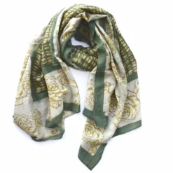 Ichcha Accessories Green Rose Scarf