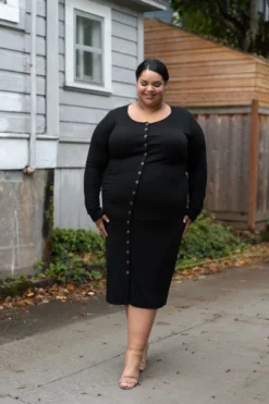 Altar Ila Upcycled Modal Dress - Black Clothing