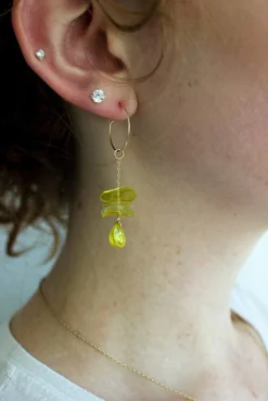 Giulia Letzi + META Jewelry Illuminating Upcycled Chain Drop Earrings - Yellow 8 Giulia Letzi + META Jewelry Illuminating Upcycled Chain Drop Earrings - Yellow
