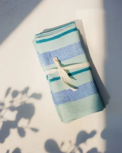 Soil To Studio Indu Linen Napkin Set - Tiffany Blue