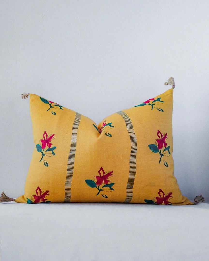 Soil To Studio Ira Linen Throw Pillow Cover - Dandelion Yellow 3 Soil To Studio Ira Linen Throw Pillow Cover - Dandelion Yellow