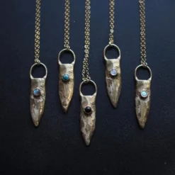 Iron Oxide Brass Shield Necklace Jewelry