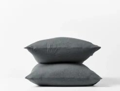 Coyuchi Home Goods Jersey Envelope Pillowcase Set - Charcoal Heather