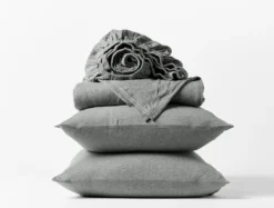Coyuchi Jersey Sheet Set - Gray Heather