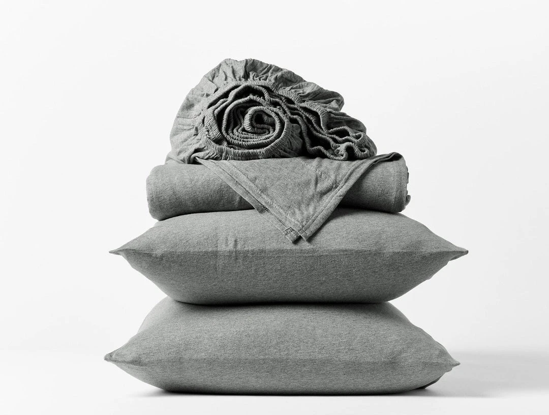 Coyuchi Jersey Sheet Set - Gray Heather 3 Coyuchi Jersey Sheet Set - Gray Heather
