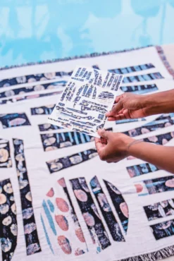 K-apostrophe Hieroglyph Upcycled Throw Blanket