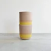 Katie Mudd Stoneware Tumbler Set - Mustard + Cream Stripe