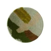 KAZI Abstract Olive Medium Round Basket