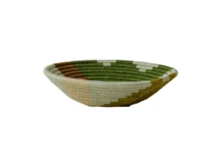 KAZI Abstract Olive Medium Round Basket