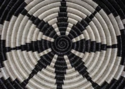 KAZI Home Goods Medium Black Hope Round Basket